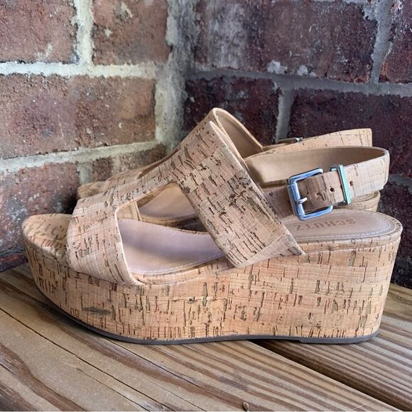 Schutz Shoes 9.5 Frankia Boho Cork Wedge Heel Open Toe Strappy Platform Sandals - Picture 5 of 10